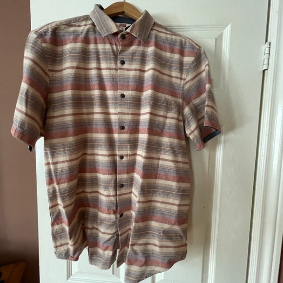 Hudson North Men's Button Down Striped Short Sleeve XL - Picture 1 of 8